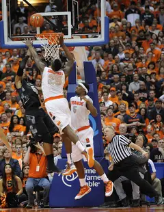 Rakeem Christmas leaps for a rebound. Christmas finished with two points and eight rebounds in 29 minutes Saturday.