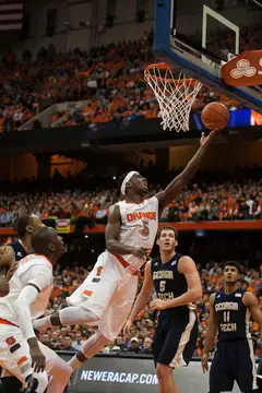 Fair tied his career high with 28 points in Syracuse's 67-62 loss to the Yellow Jackets. He shot 12-of-25 from the field in his final game in the Carrier Dome.