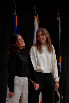 Freshmen Omi Wolfe and Sarah Panos performed the only movement piece of the night. The pair danced to Billie Eilish’s “Bellyache.”