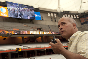 Carrier Dome managing director Pete Sala led the renovations to the stadium over the summer. The Dome has new video boards, a wireless network and credit card system.