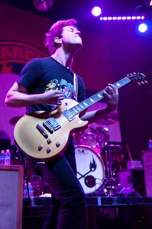 Jake Turner, guitarist for Say Anything, plays for a sold out crowd at the Westcott Theater. The alternative rock band performed with Tallhart, The Sidekicks and Murder By Death