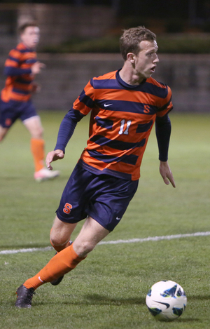 Lars Muller has been a major contributor in Syracuse's start to the season, and works especially well with fellow forward Tony Asante. Head coach Ian McIntyre is trying to find a way to get them on the field at the same time. 