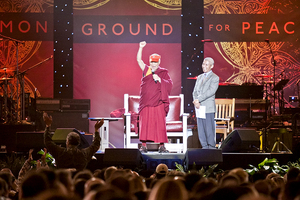 The Dalai Lama opens the One World Concert Tuesday night in the Carrier Dome. 