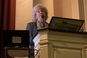 Marion Nestle, author and food activist, speaks about problems within the food industry Tuesday night as part of the University Lectures Series. 