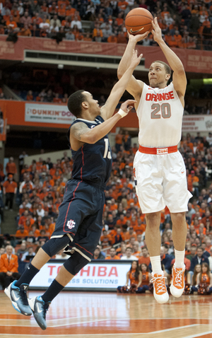 Brandon Triche, a senior guard, points to himself as someone who needs to step up and be one of the leaders on a Syracuse team that lost four players to the NBA Draft and graduation.
