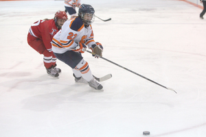 Emily Auerbacher, an SU freshman forward, was a starter for the Boston Shamrocks of the Junior Women’s Hockey League in high school and scored 22 goals and had 10 assists in 28 games in her final season with the team.