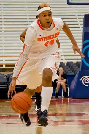 Syracuse forward Carmen Tyson-Thomas scored 15 points against Providence after sitting out the previous game against Seton Hall.