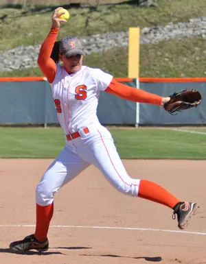 Syracuse pitching coach Jenna Caira became the first SU player to record 1,000 career strikeouts.