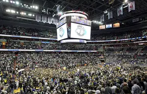 Georgetown fans packed the Verizon Center Saturday and witnessed an anti-climactic end to one of college basketball's great conference rivalries as Syracuse lost to Georgetown 61-39.