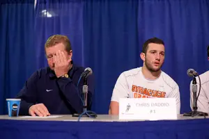 Chris Daddio talks about his difficulties during tonight's game.