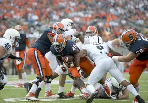 Running back Jerome Smith and the Syracuse offense are at their best when playing at a fast pace. Head coach Scott Shafer would like the Orange to be running 80-85 plays per game.