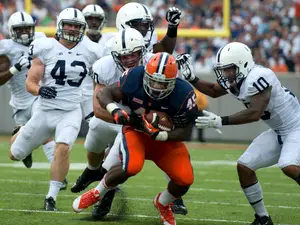Running back Jerome Smith paced Syracuse with 73 rushing yards against Penn State, but the rest of the backs struggled as the Orange was unable to establish its bread-and-butter rushing attack.