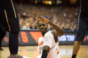 Rakeem Christmas is the only healthy center on Syracuse's roster. Baye Moussa Keita sprained his right knee against Clemson and DaJuan Coleman is out for the season. 