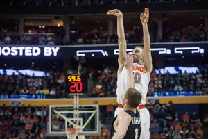 SU head coach Jim Boeheim said Trevor Cooney's willingness to keep shooting even when his shots aren't falling is a sign that he's a great shooter.
