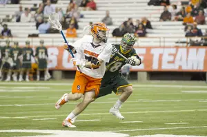 Henry Schoonmaker and the rest of the Syracuse midfield have been instrumental for the Orange's offense this season, and will look to continue its success against St. John's this weekend. 