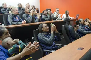 The Syracuse women's basketball team lets out a sigh of a relief as it is announced as a No. 6 seed in the South Bend Region of the NCAA tournament. 