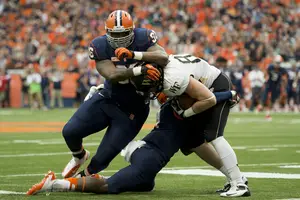 Jay Bromley was one of 12 Syracuse players to participate in SU Pro Day on Wednesday. He’s projected as a sixth- or seventh-round pick by CBS Sports.