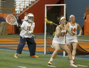 Syracuse goalie Kelsey Richardson has tweaked her approach, coming out from the net farther to cut down angles against driving shooters.