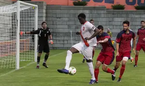 Skylar Thomas has had to watch his Orange before. He's done for now, back in Syracuse's blossoming three-man back line.