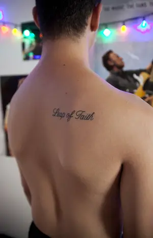 Noah Rosenfeldt, a Bruce Springsteen fan, tattooed the song titles “Leap of Faith” onto his back and “Born to Run” on his chest to show his loyalty to the rock artist.