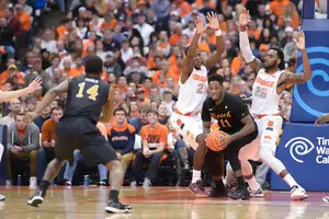 Rakeem Christmas (25) has been a stalwart on both the defensive and offensive ends for Syracuse this season. He'll look to continue his breakout year when Cornell visits the Carrier Dome on Wednesday.