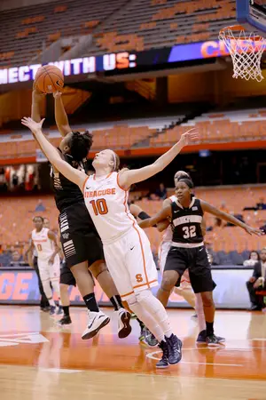 Isabella Slim has started all 51 of her games for SU this season. This year she's shot 10-of-36 from 3 this season. 