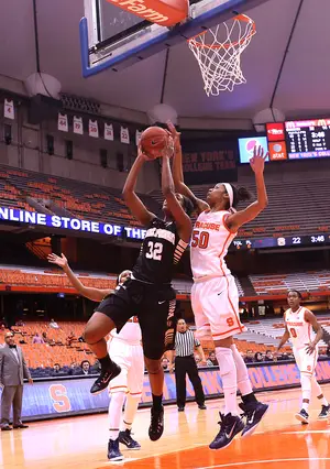Briana Day, who leads the ACC in blocks, is part of a Syracuse defense that ranks among the best in the conference.