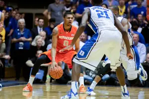 SU forward Michael Gbinije transferred from Duke after his freshman season. He was heckled last year in his return to Cameron Indoor Stadium and will likely hear more of the same on Saturday night.