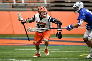 Dylan Donahue recorded a season-high seven points against Duke last Sunday, tallying five goals and two assists in the Orange's 19-7 win.