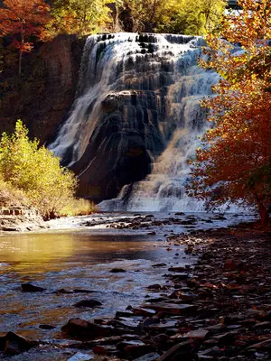 The waterfalls in Ithaca are nationally recognized as some of the most beautiful landscapes  in the country. Visitors can walk the trails and enjoy the views.