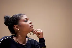 Taraji P. Henson, an Academy Award-nominated actress known for her role as Cookie Lyons in FOX’s hit drama “Empire,” spoke at Goldstein Auditorium at Schine Student Center Wednesday night. Throughout the talk, Henson reflected on her life struggles. 