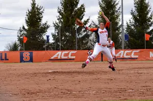 Syracuse pitcher Jocelyn Cater, a friend and pupil of former SU pitcher Jenna Caira, has emerged as the Orange's ace this year after sitting out last season due to NCAA transfer regulations.