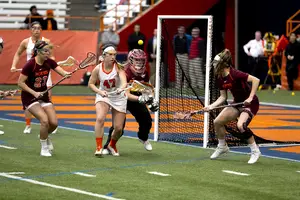 Syracuse freshman Riley Donahue comes from a family of successful lacrosse players. Her brother Dylan is a starting attack for the SU men's team and her father Kevin is an assistant coach for the men's program.