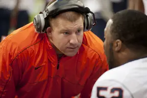 Syracuse defensive line coach Tim Daoust worked his way up the ranks after starting as a graduate assistant. Head coach Scott Shafer said he could be SU's next defensive coordinator if the position became open.