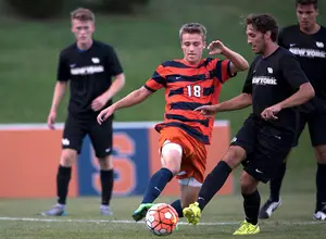 Morgan Hackworth decided to attend Syracuse instead of following in his father's footsteps and attending Wake Forest. He still looks up to his dad for all things soccer. 