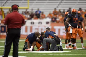 Senior quarterback Terrel Hunt left Friday's game in the first quarter after sustaining an injury while escaping the pocket.