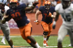 Seamus Shanley (74) will get a chance to start at right guard for Syracuse. He'd played in just three games as a walk on in his previous three seasons. 