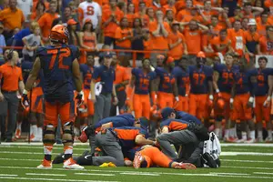 Eric Dungey suffered an upper-body injury in the second quarter of SU's game against Central Michigan last week.