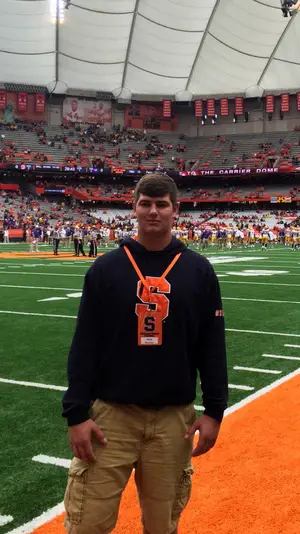 Class of 2016 offensive lineman Noel Brouse visited SU for the second consecutive week when the Orange faced LSU.
