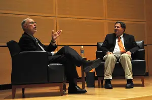 Dan Balz, chief correspondent for The Washington Post, sat down for a discussion about the 2016 presidential campaign with Syracuse University Professor Joel Kaplan Tuesday.