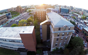 A bird's-eye view of the School of Education.