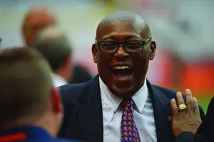 Floyd Little does a little bit of everything at Syracuse. The Hall of Famer helps with recruiting and eased the transition with other members of the administration over the summer. 