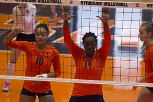 Silvia Uattara (10) is on pace for about 300 less attempts for kills this season than last — in part because of Nicolette Serratore's return.