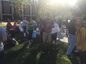 Some members of the SU community called for the university  to create Indigenous Peoples’ Day at a rally on the Quad on Monday.