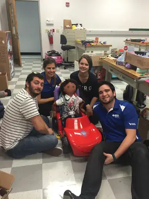 Students at the University of Northern Florida work to make toys specifically for kids with ability impairments. Electrical and mechanical engineering students, as well as graduate and doctorate physical therapy students usually take the course.