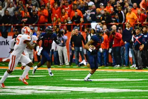 George Morris finished with a season-high 80 yards and 14 carries against No. 1 Clemson on Saturday in the Carrier Dome.