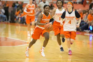 Syracuse point guard Alexis Peterson and the Orange have risen three spots in the Associated Press Top 25 poll. SU is now ranked 20th. 