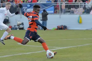 Chris Nanco takes a shot against Seattle on Sunday. Three of SU's shots went in and the Orange advanced to the Elite Eight for the first time in program history.
