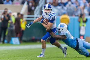 Max McCaffrey leads Duke's receiving corps. this season with 503 receiving yards on 42 receptions.