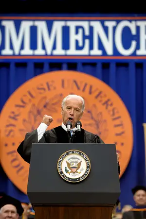 Vice President Joe Biden delivered the 2009 commencement address at SU in the Carrier Dome.